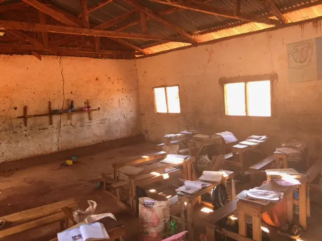 Klassenzimmer der Grundschule Kinakoni